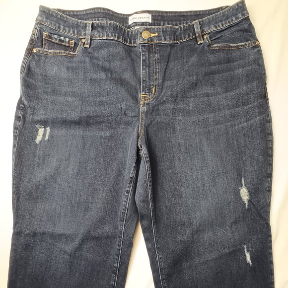Lane Bryant Jeans Size 18 Flex Magic Waistband Low Rise Boyfriend Distressed - Picture 2 of 10